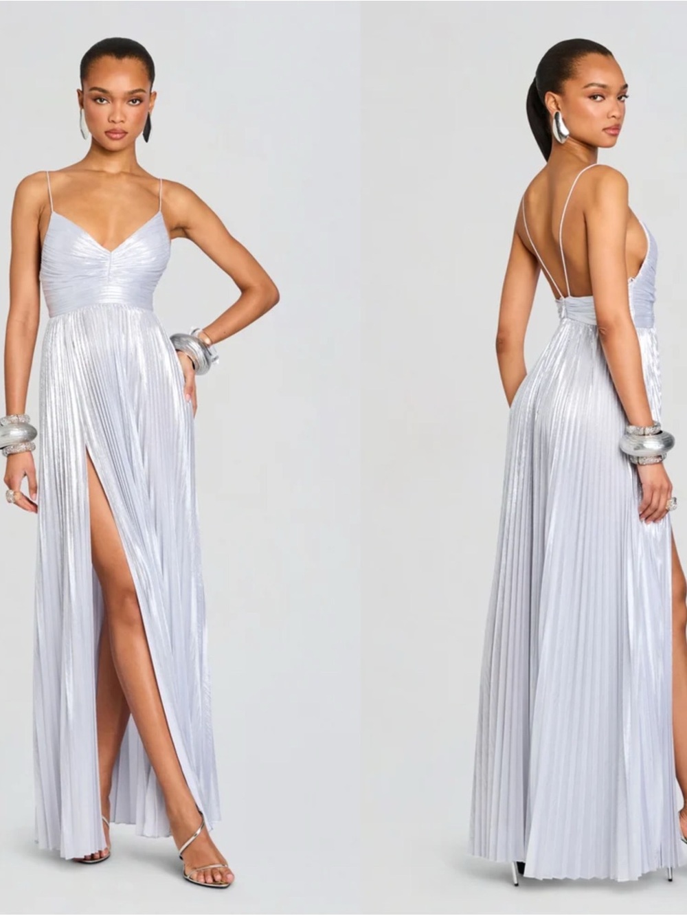 Retrofete Carolina Metallic Cloud Maxi Dress Size Large